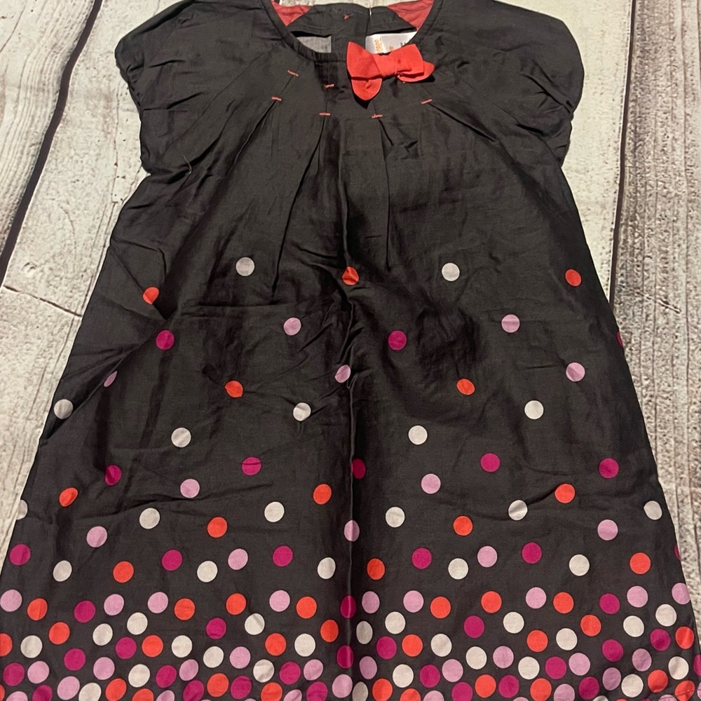 Gymboree lightweight gray polka dot dress toddler girl Sz 2t